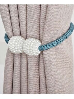 Premium 2PCS Magnetic Curtain Tiebacks Convenient Drape Tie Light Blue